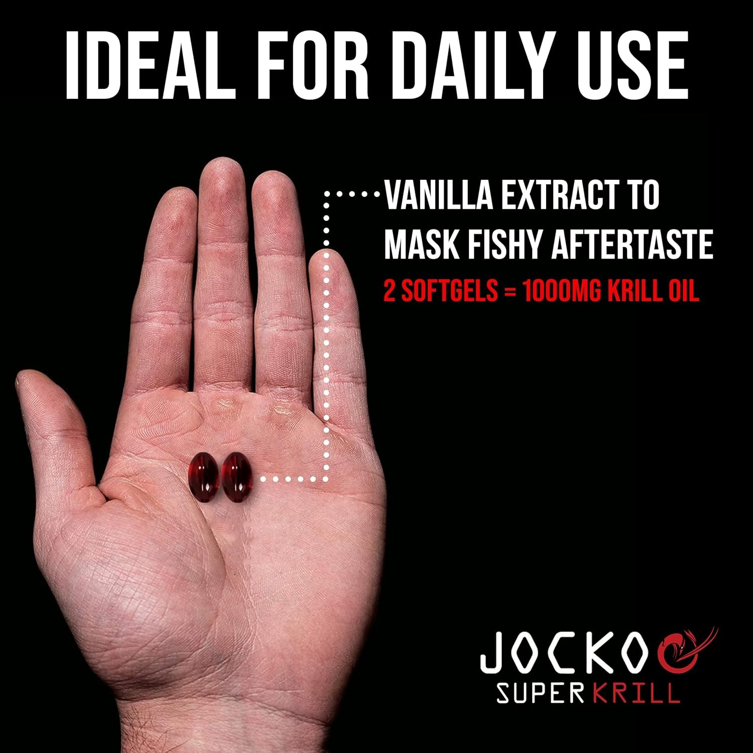 image:imageJocko Fuel Antarctic Krill Oil Omega 3 Fatty Acid Supplements DHA amp EPA 1000mg Softgels Supports Joints Mobility amp Mental Function 60 Softgels Pack of 260 Count Pack of 2