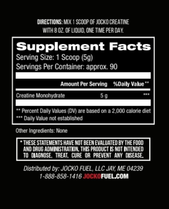 image:imageJocko Fuel Creatine Monohydrate Pure Micronized Powder for Men amp Women Supports Muscle Growth Strength Recovery amp Cognition Unflavored 450 Grams 90 Servings90 Servings Pack of 1