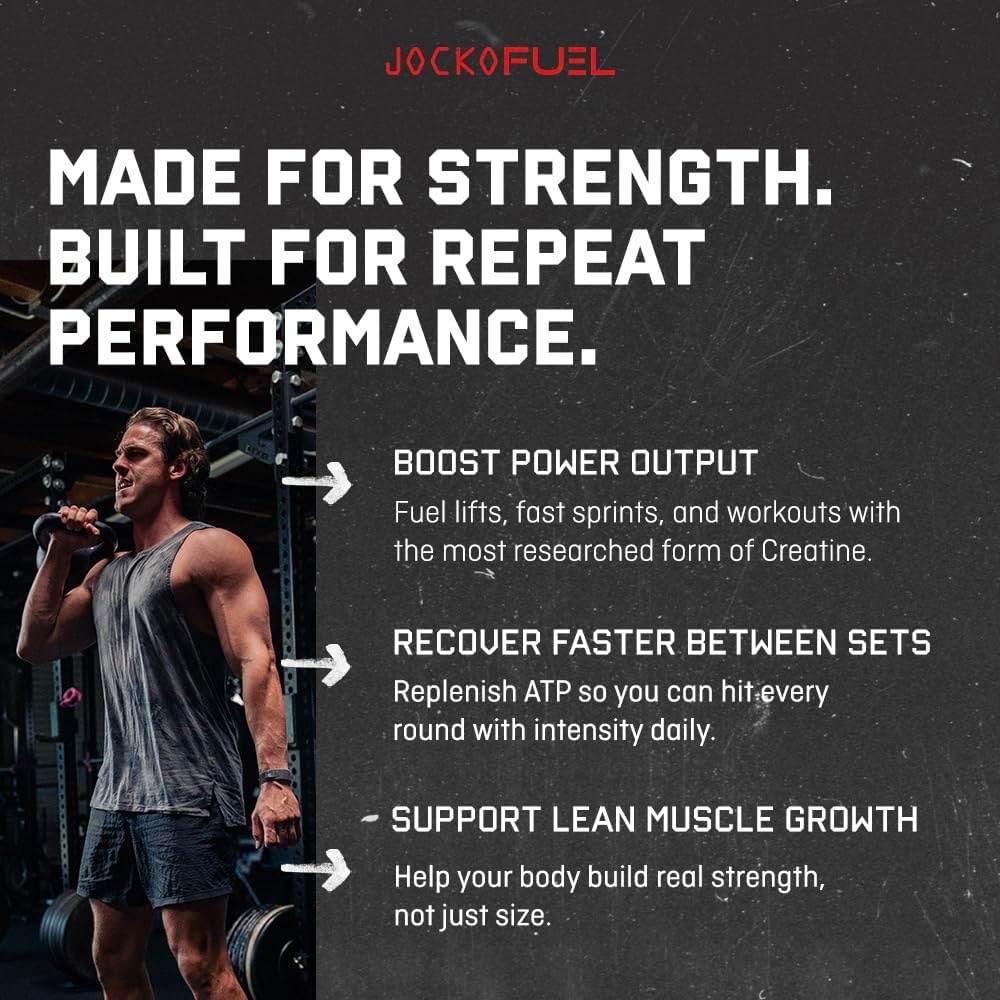 image:imageJocko Fuel Creatine Monohydrate Pure Micronized Powder for Men amp Women Supports Muscle Growth Strength Recovery amp Cognition Unflavored 450 Grams 90 Servings30 Servings Pack of 1