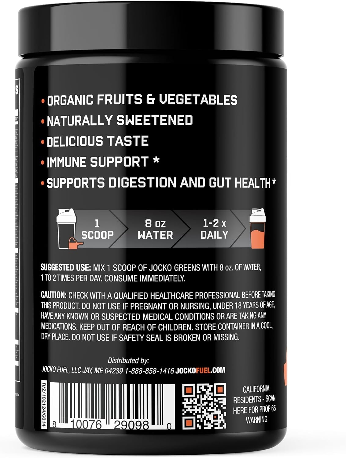 image:imageJocko Fuel Daily Greens Powder Premium Organic Greens Superfood Powder for Gut Health Digestion Bloating Immune Support with Spirulina Chlorella Digestive Enzymes amp Probiotics 30 ServingsPeach
