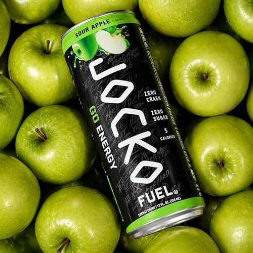 image:imageJocko Fuel GO Energy Drinks Afterburner Orange 95mg Caffeine with Added Adaptogens Vitamin B12 amp B6 amp L Theanine for Mood amp Focus Support No Sugar 12 Pack Packaging May VarySour Apple