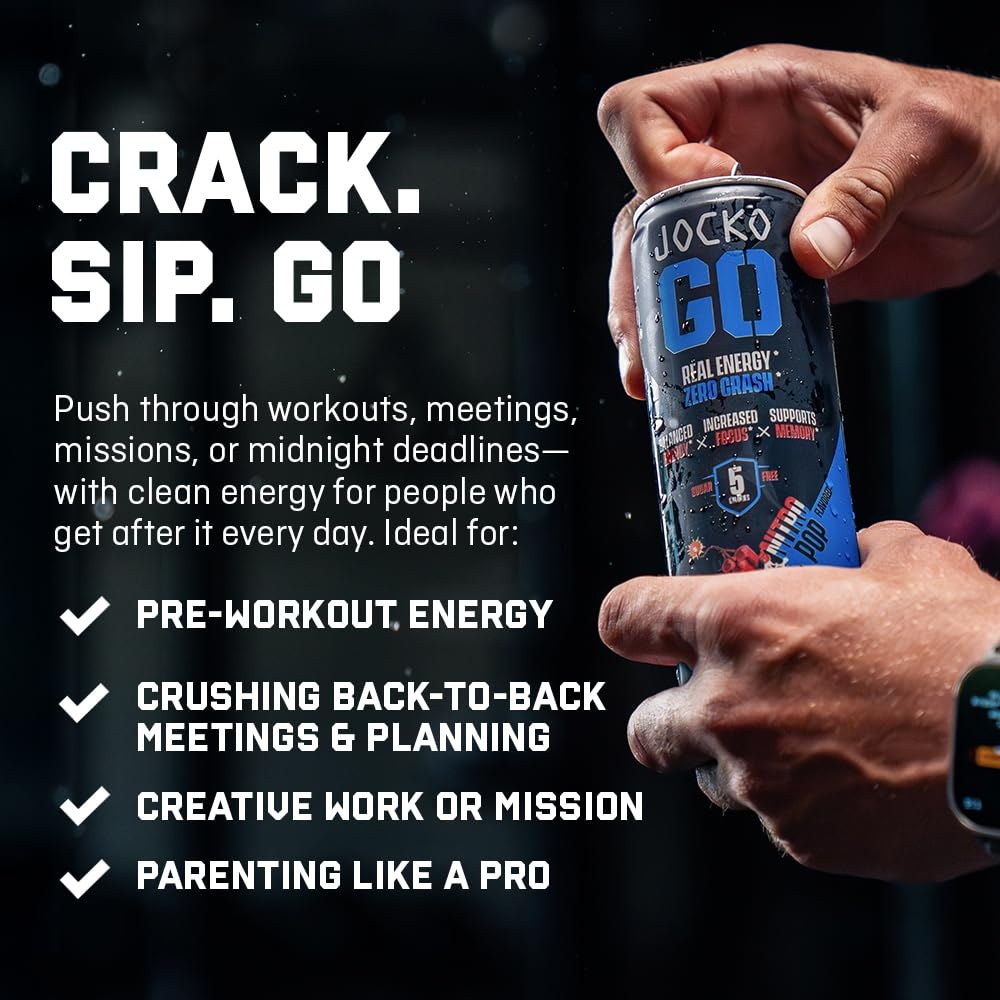 image:imageJocko Fuel GO Energy Drinks Afterburner Orange 95mg Caffeine with Added Adaptogens Vitamin B12 amp B6 amp L Theanine for Mood amp Focus Support No Sugar 12 Pack Packaging May VaryWatermelon