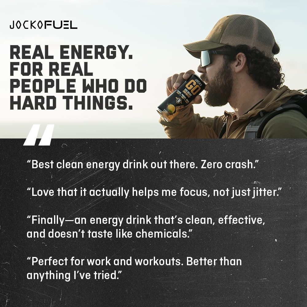 image:imageJocko Fuel GO Energy Drinks Afterburner Orange 95mg Caffeine with Added Adaptogens Vitamin B12 amp B6 amp L Theanine for Mood amp Focus Support No Sugar 12 Pack Packaging May VaryCoconutPineapple