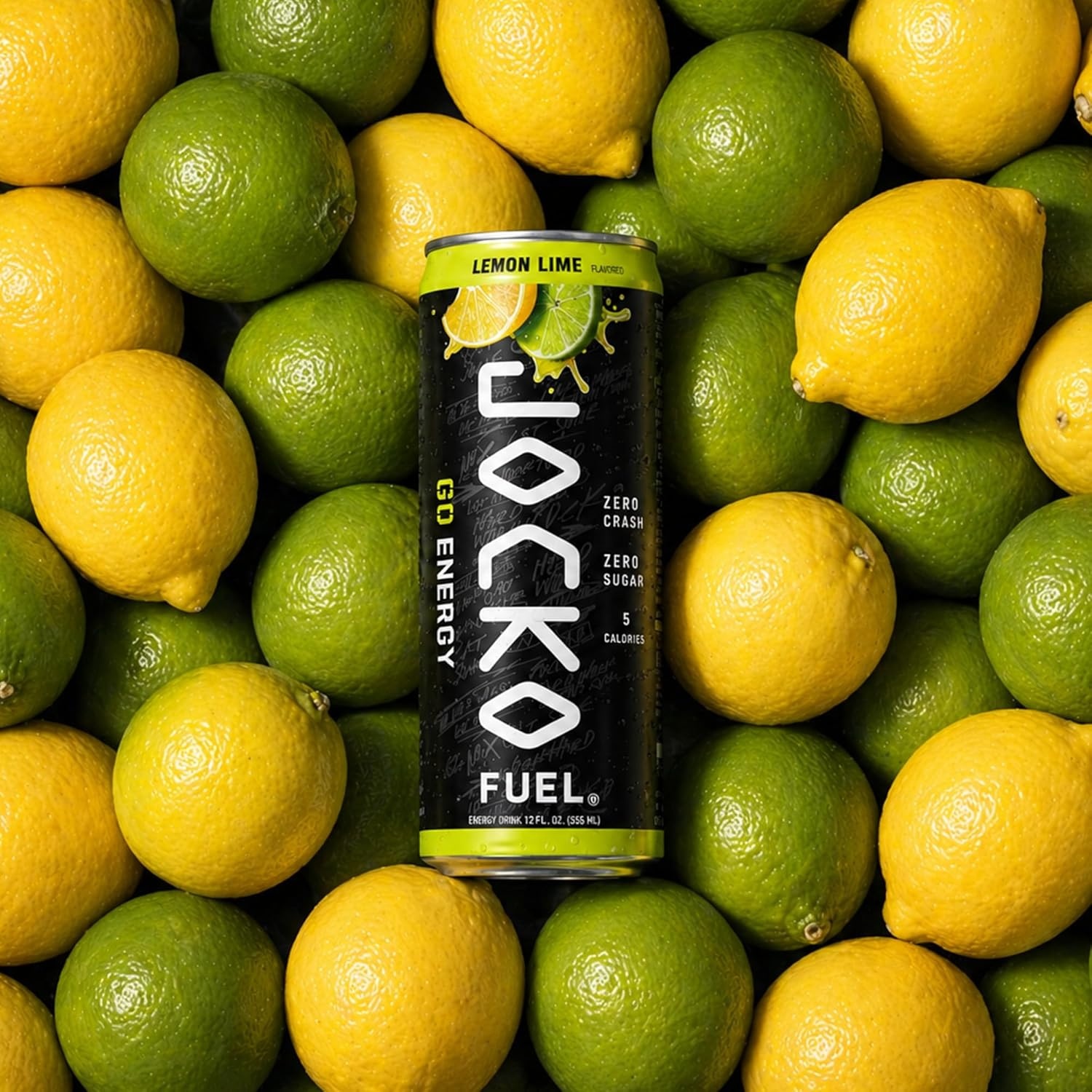 image:imageJocko Fuel GO Energy Drinks Afterburner Orange 95mg Caffeine with Added Adaptogens Vitamin B12 amp B6 amp L Theanine for Mood amp Focus Support No Sugar 12 Pack Packaging May VaryLemon Lime