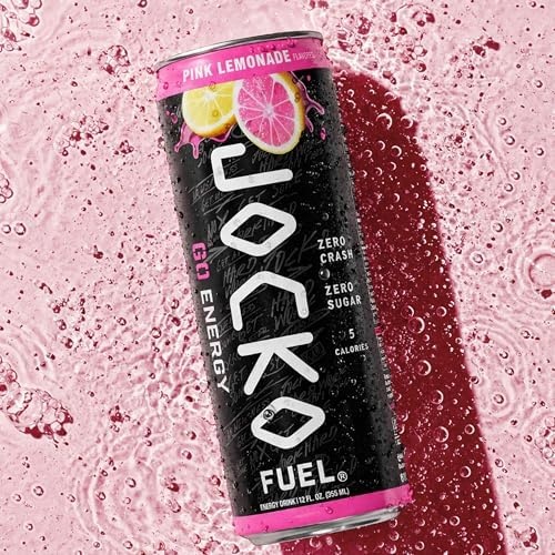 image:imageJocko Fuel GO Energy Drinks Afterburner Orange 95mg Caffeine with Added Adaptogens Vitamin B12 amp B6 amp L Theanine for Mood amp Focus Support No Sugar 12 Pack Packaging May VaryPink Lemonade