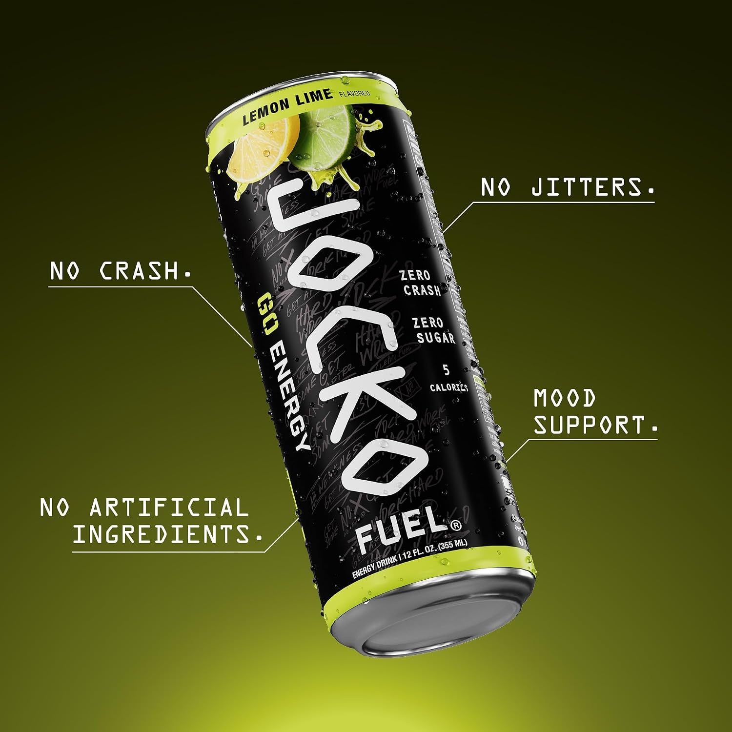 image:imageJocko Fuel GO Energy Drinks Afterburner Orange 95mg Caffeine with Added Adaptogens Vitamin B12 amp B6 amp L Theanine for Mood amp Focus Support No Sugar 12 Pack Packaging May VaryLemon Lime