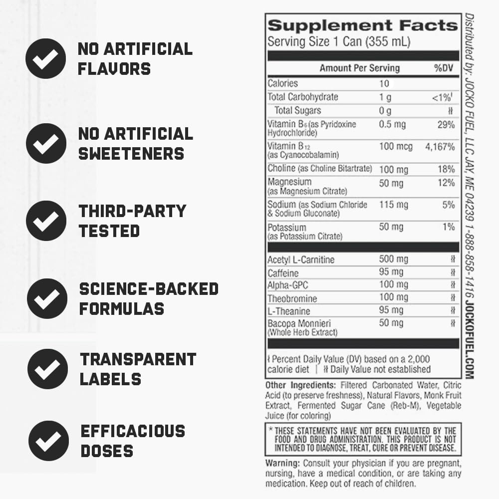 image:imageJocko Fuel GO Energy Drinks Afterburner Orange 95mg Caffeine with Added Adaptogens Vitamin B12 amp B6 amp L Theanine for Mood amp Focus Support No Sugar 12 Pack Packaging May VaryWatermelon