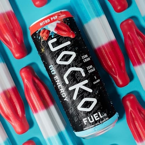 image:imageJocko Fuel GO Energy Drinks Afterburner Orange 95mg Caffeine with Added Adaptogens Vitamin B12 amp B6 amp L Theanine for Mood amp Focus Support No Sugar 12 Pack Packaging May VaryNitro Pop