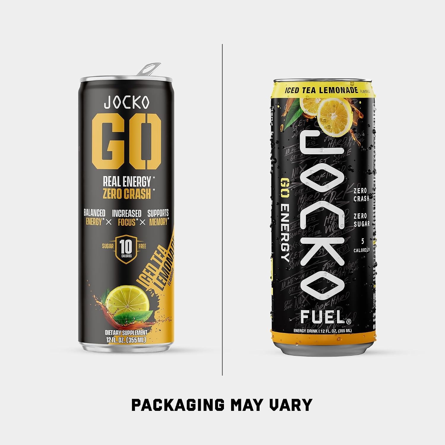 image:imageJocko Fuel GO Energy Drinks Afterburner Orange 95mg Caffeine with Added Adaptogens Vitamin B12 amp B6 amp L Theanine for Mood amp Focus Support No Sugar 12 Pack Packaging May VaryIced Tea Lemonade