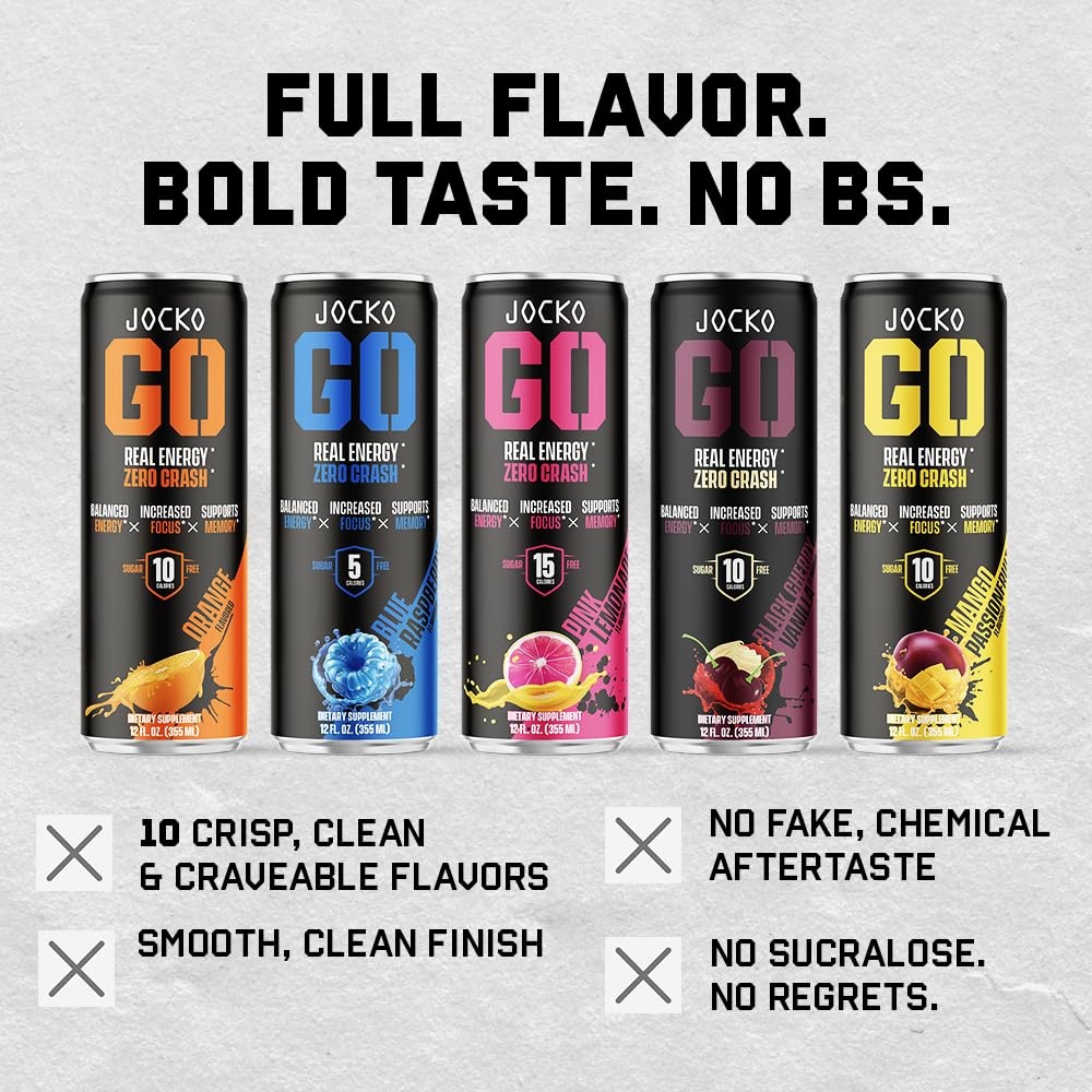 image:imageJocko Fuel GO Energy Drinks Afterburner Orange 95mg Caffeine with Added Adaptogens Vitamin B12 amp B6 amp L Theanine for Mood amp Focus Support No Sugar 12 Pack Packaging May VaryWatermelon