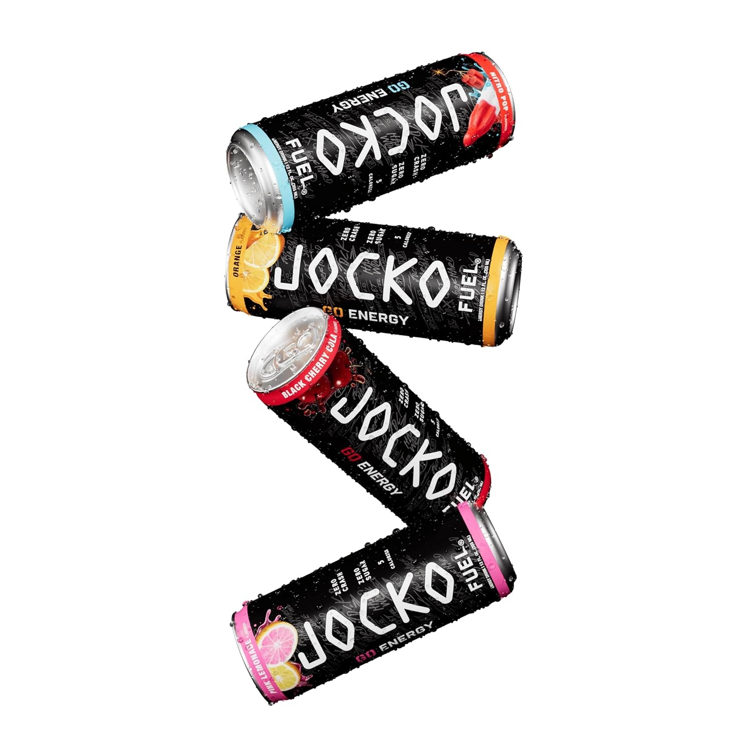 image:imageJocko Fuel GO Energy Drinks Afterburner Orange 95mg Caffeine with Added Adaptogens Vitamin B12 amp B6 amp L Theanine for Mood amp Focus Support No Sugar 12 Pack Packaging May VaryVariety Pack
