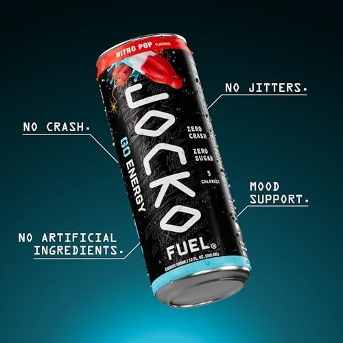 image:imageJocko Fuel GO Energy Drinks Afterburner Orange 95mg Caffeine with Added Adaptogens Vitamin B12 amp B6 amp L Theanine for Mood amp Focus Support No Sugar 12 Pack Packaging May VaryNitro Pop