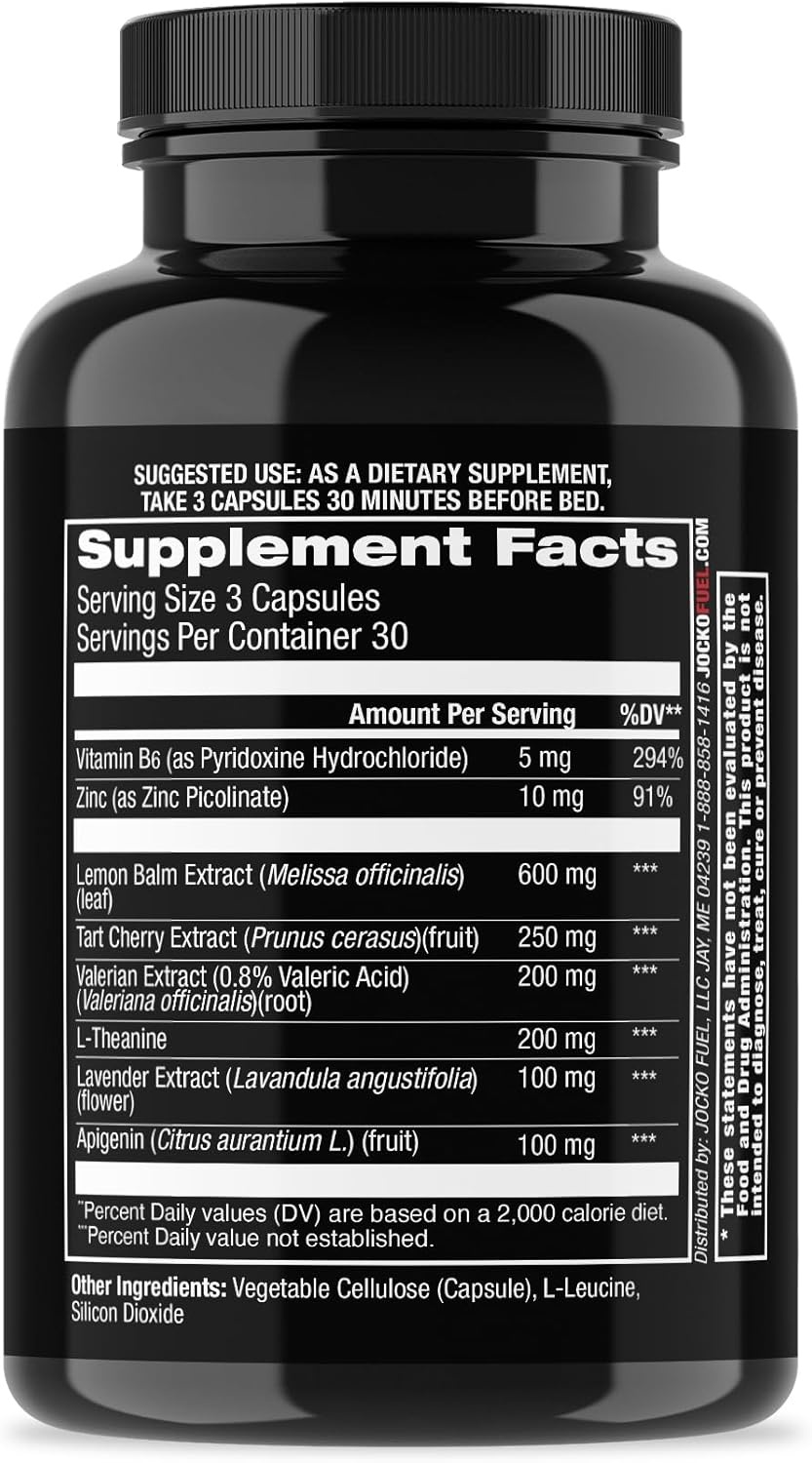 image:imageJocko Fuel Good Night Sleep Aid for Adults Sleeping Pills for Rest amp Recovery NonHabit Forming with Tart Cherry Extract LTheanine Lavender amp Lemon Balm 90 Capsules Packaging May Vary
