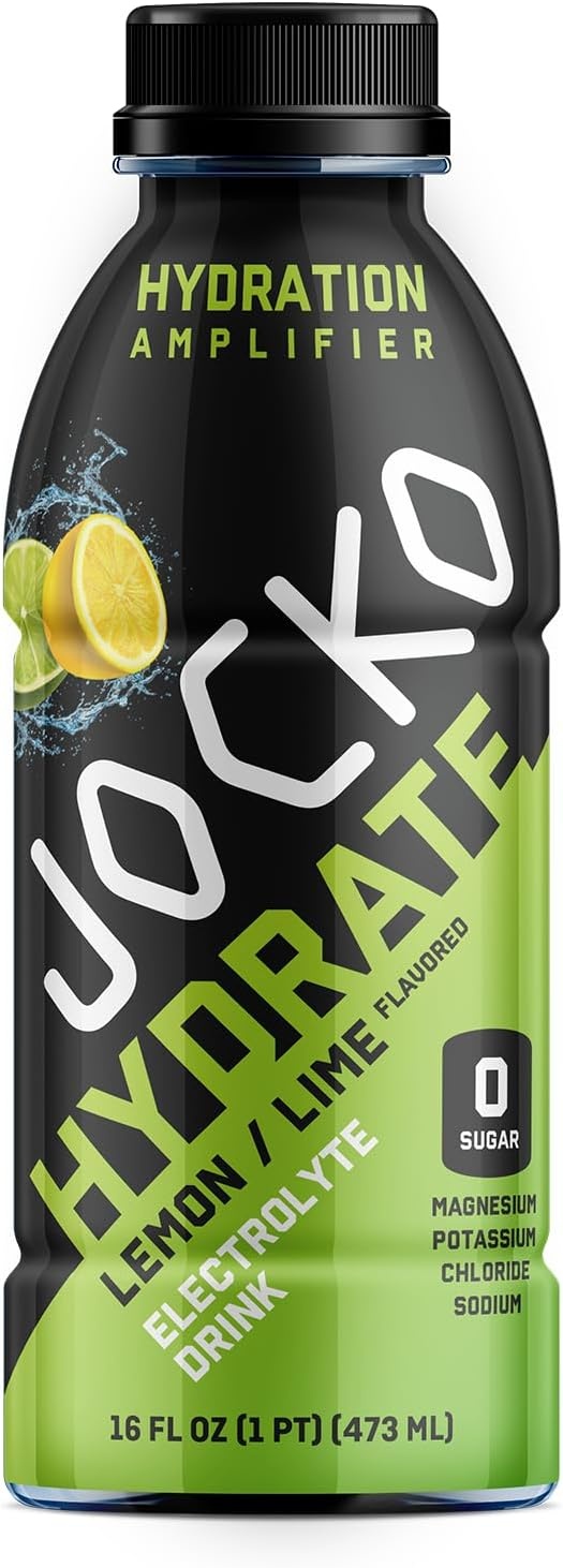 image:imageJocko Fuel Hydrate Electrolyte Drinks Sports Drink Hydration Amplifier Thirst Quencher Scientifically Formulated Electrolyte Blend Fruit Punch Flavor 16 Oz 12 PackLemonLime