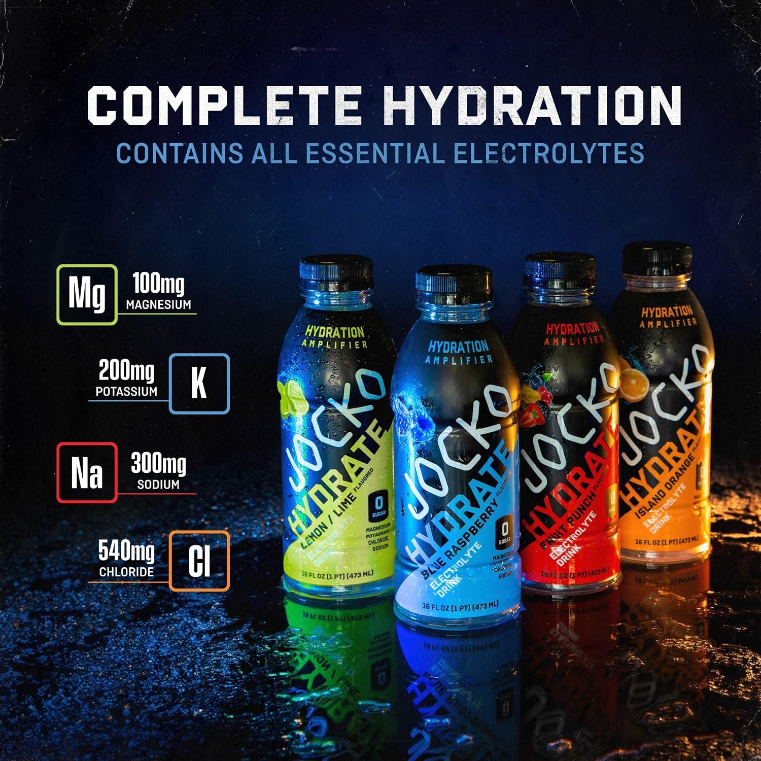 image:imageJocko Fuel Hydrate Electrolyte Drinks Sports Drink Hydration Amplifier Thirst Quencher Scientifically Formulated Electrolyte Blend Fruit Punch Flavor 16 Oz 12 PackBlue Raspberry