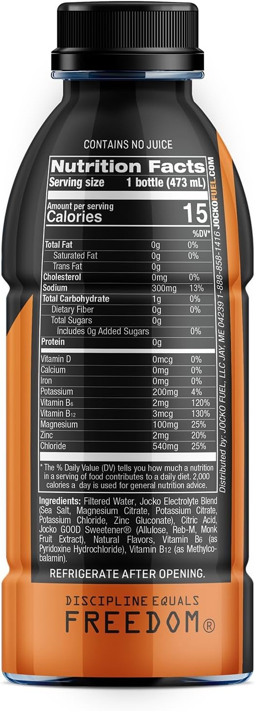 image:imageJocko Fuel Hydrate Electrolyte Drinks Sports Drink Hydration Amplifier Thirst Quencher Scientifically Formulated Electrolyte Blend Fruit Punch Flavor 16 Oz 12 PackOrange