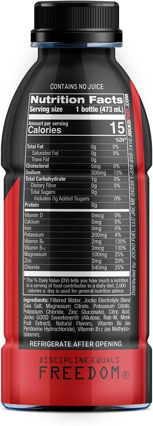 image:imageJocko Fuel Hydrate Electrolyte Drinks Sports Drink Hydration Amplifier Thirst Quencher Scientifically Formulated Electrolyte Blend Fruit Punch Flavor 16 Oz 12 PackFruit Punch