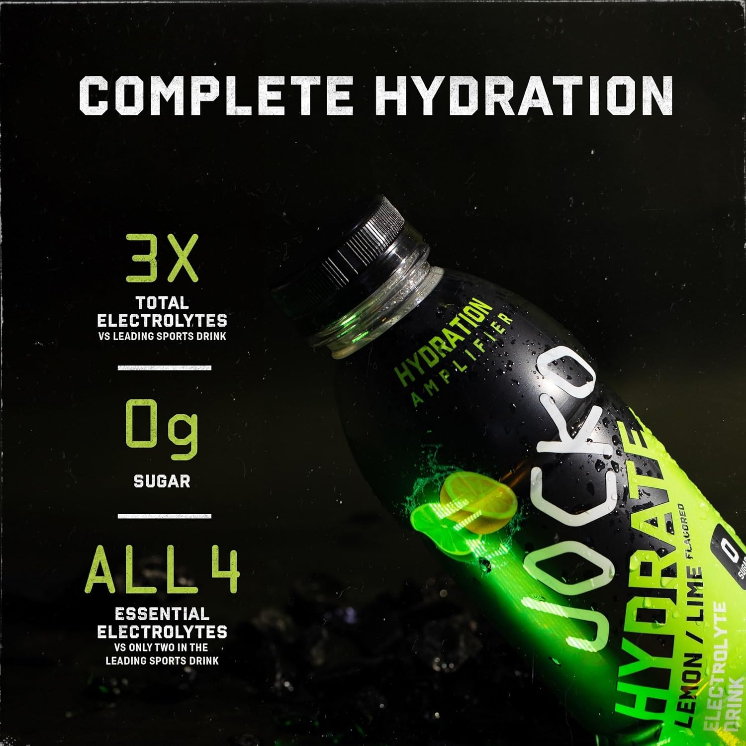 image:imageJocko Fuel Hydrate Electrolyte Drinks Sports Drink Hydration Amplifier Thirst Quencher Scientifically Formulated Electrolyte Blend Fruit Punch Flavor 16 Oz 12 PackLemonLime