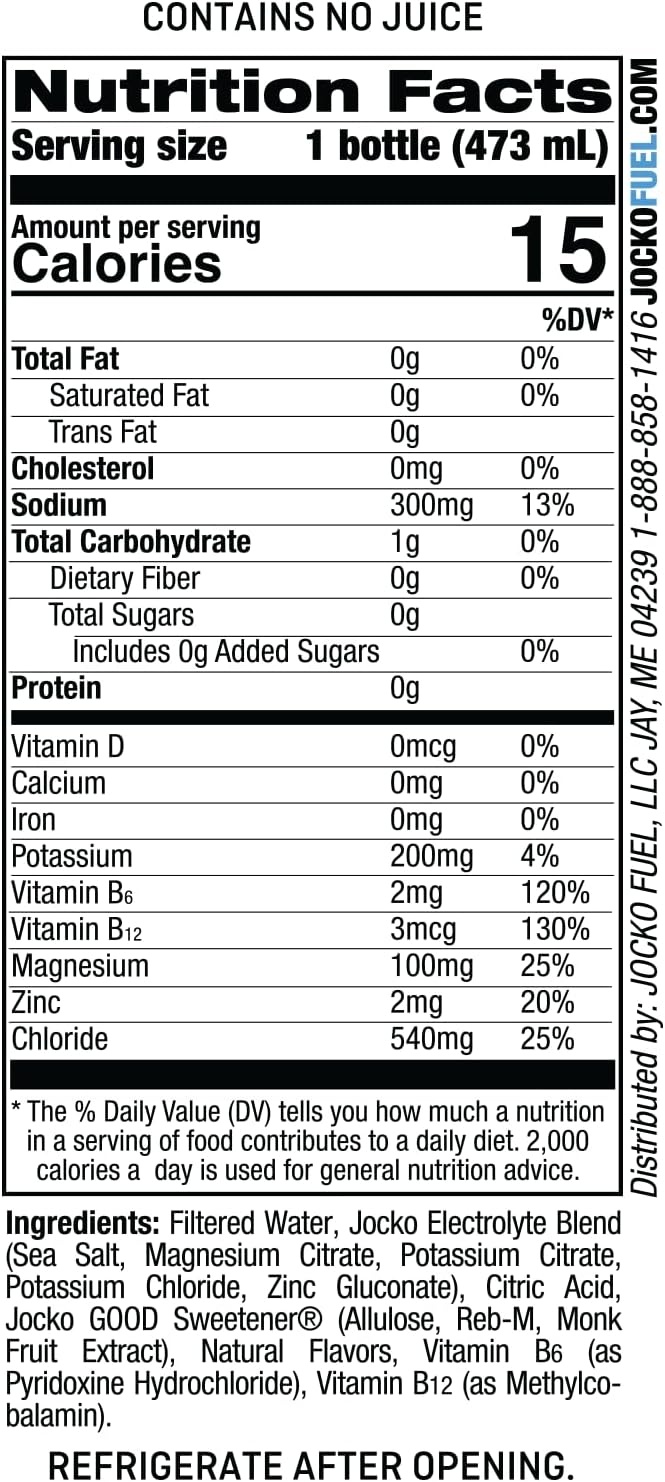 image:imageJocko Fuel Hydrate Electrolyte Drinks Sports Drink Hydration Amplifier Thirst Quencher Scientifically Formulated Electrolyte Blend Fruit Punch Flavor 16 Oz 12 PackBlue Raspberry