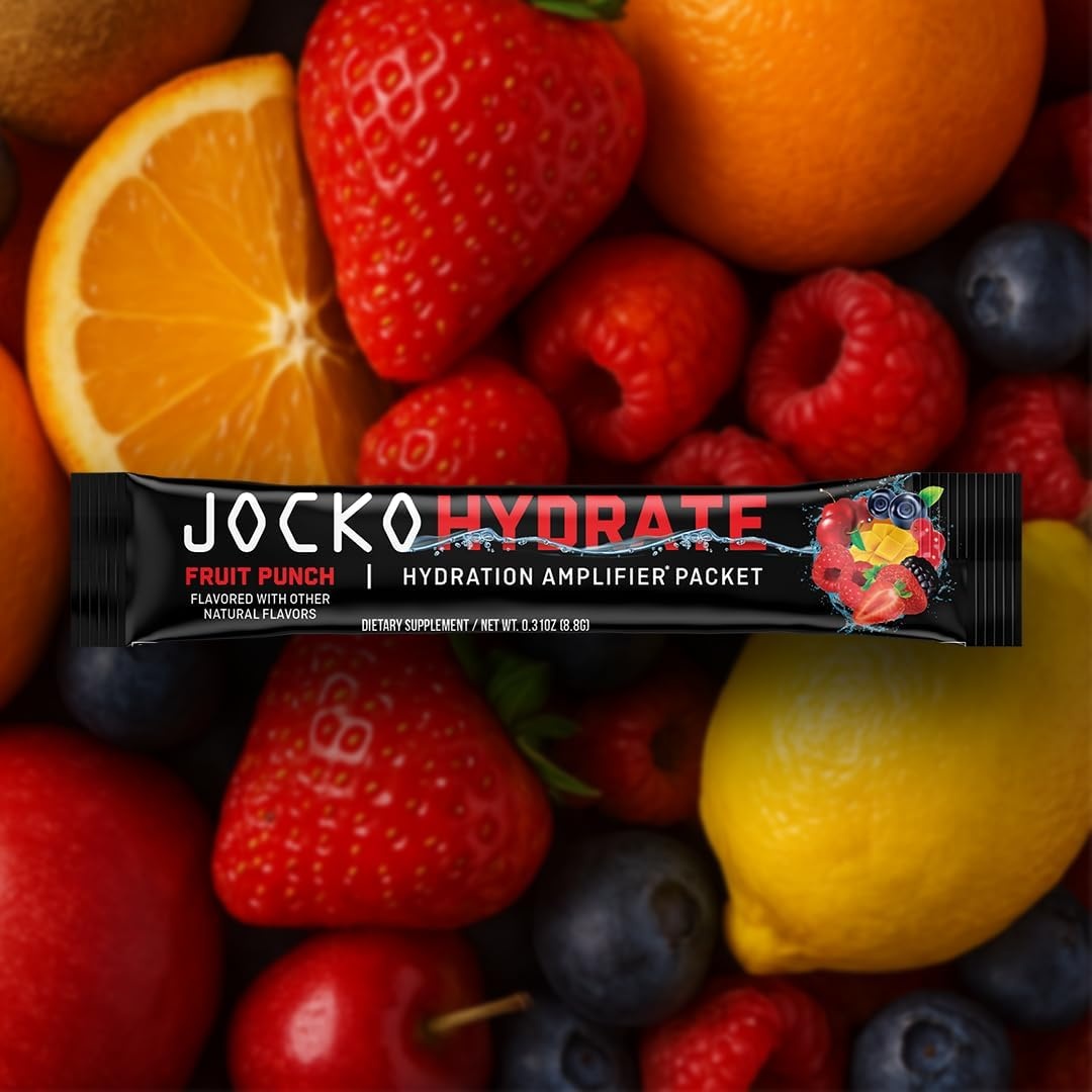 image:imageJocko Fuel Hydrate Electrolytes Powder Packets Low Sugar Hydration Amplifier Packets for Recovery Dehydration amp Exercise with Vitamins B6 B12 amp C 16 Packets Lemon LimeFruit Punch