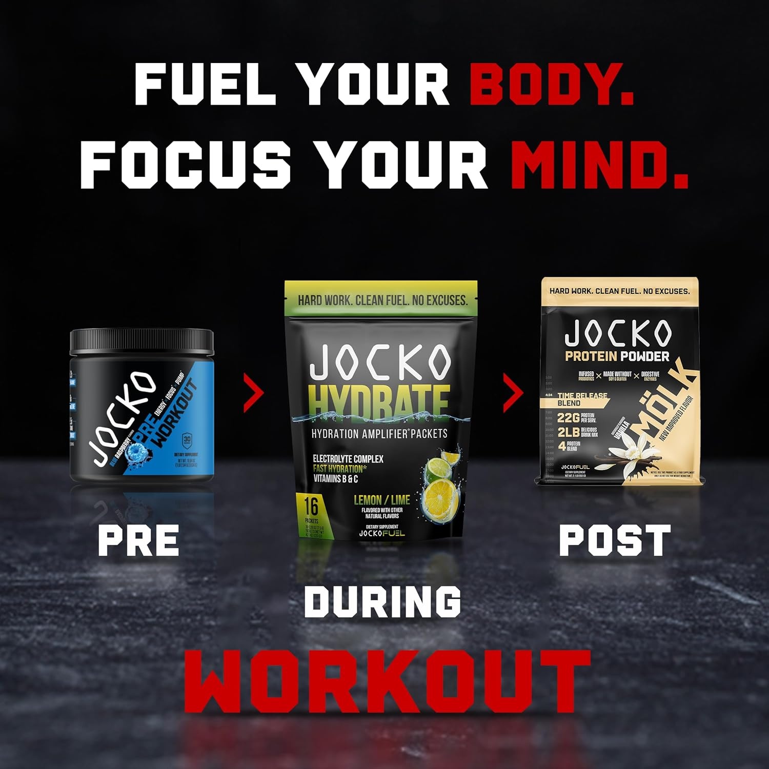image:imageJocko Fuel Hydrate Electrolytes Powder Packets Low Sugar Hydration Amplifier Packets for Recovery Dehydration amp Exercise with Vitamins B6 B12 amp C 16 Packets Lemon LimeLemon Lime