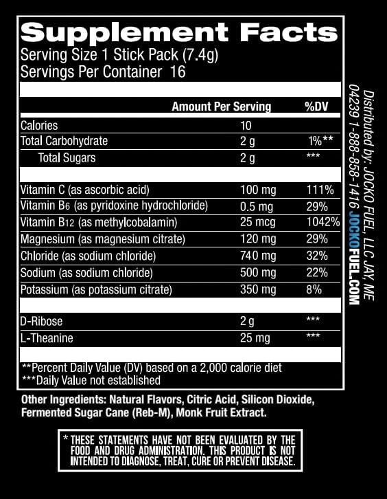 image:imageJocko Fuel Hydrate Electrolytes Powder Packets Low Sugar Hydration Amplifier Packets for Recovery Dehydration amp Exercise with Vitamins B6 B12 amp C 16 Packets Lemon LimeBlue Raspberry