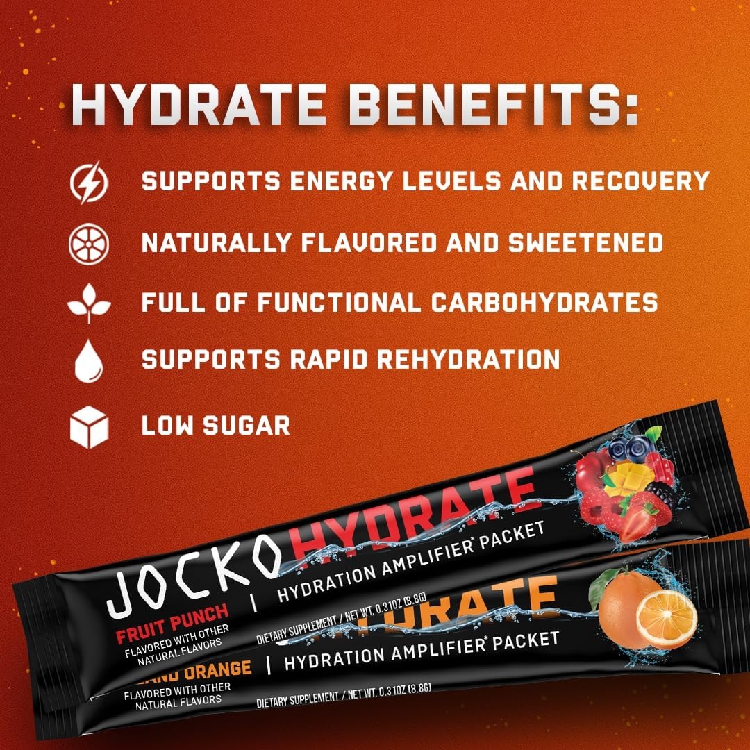 image:imageJocko Fuel Hydrate Electrolytes Powder Packets Low Sugar Hydration Amplifier Packets for Recovery Dehydration amp Exercise with Vitamins B6 B12 amp C 16 Packets Lemon LimeFruit Punch