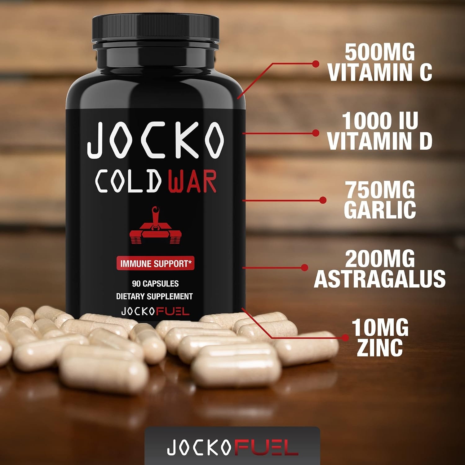 image:imageJocko Fuel Immune Support Supplement Elderberry with Zinc amp Vitamin C for Adults Immune Defense with Vitamin C D3 Superfoods Herbs amp Minerals 90 Capsules
