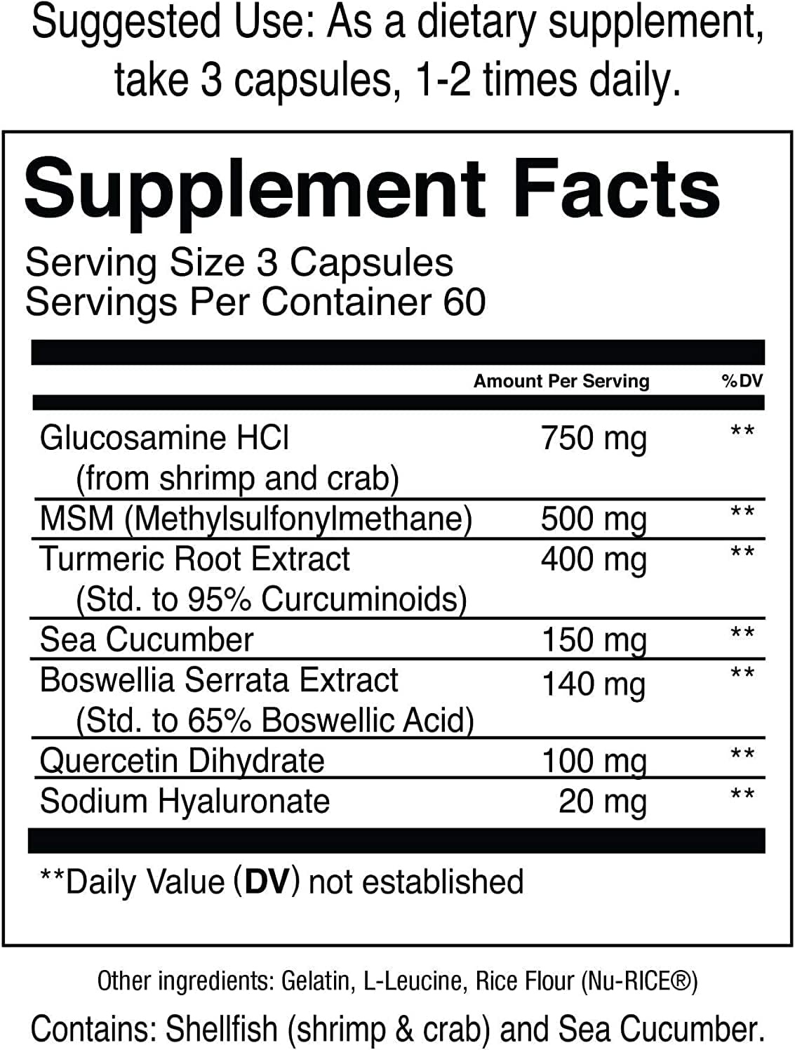 image:imageJocko Fuel Joint Support Supplement Glucosamine MSM for Joint Pain Mobility amp Flexibility wTurmeric amp Boswellia 180 Capsules180 Count Pack of 1