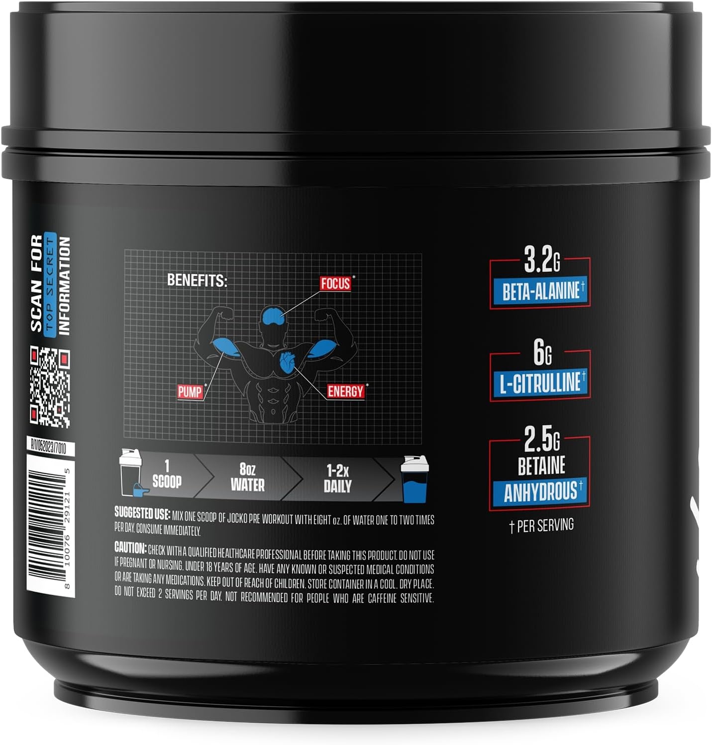 image:imageJocko Fuel Pre Workout for Men amp Women High Stim Low Sugar Blend with Beta Alanine LCitrulline Support Muscle Pump Energy amp Recovery 200mg of Caffeine Nitro Pop 30 Servings 131lbs 594 GNitro Pop