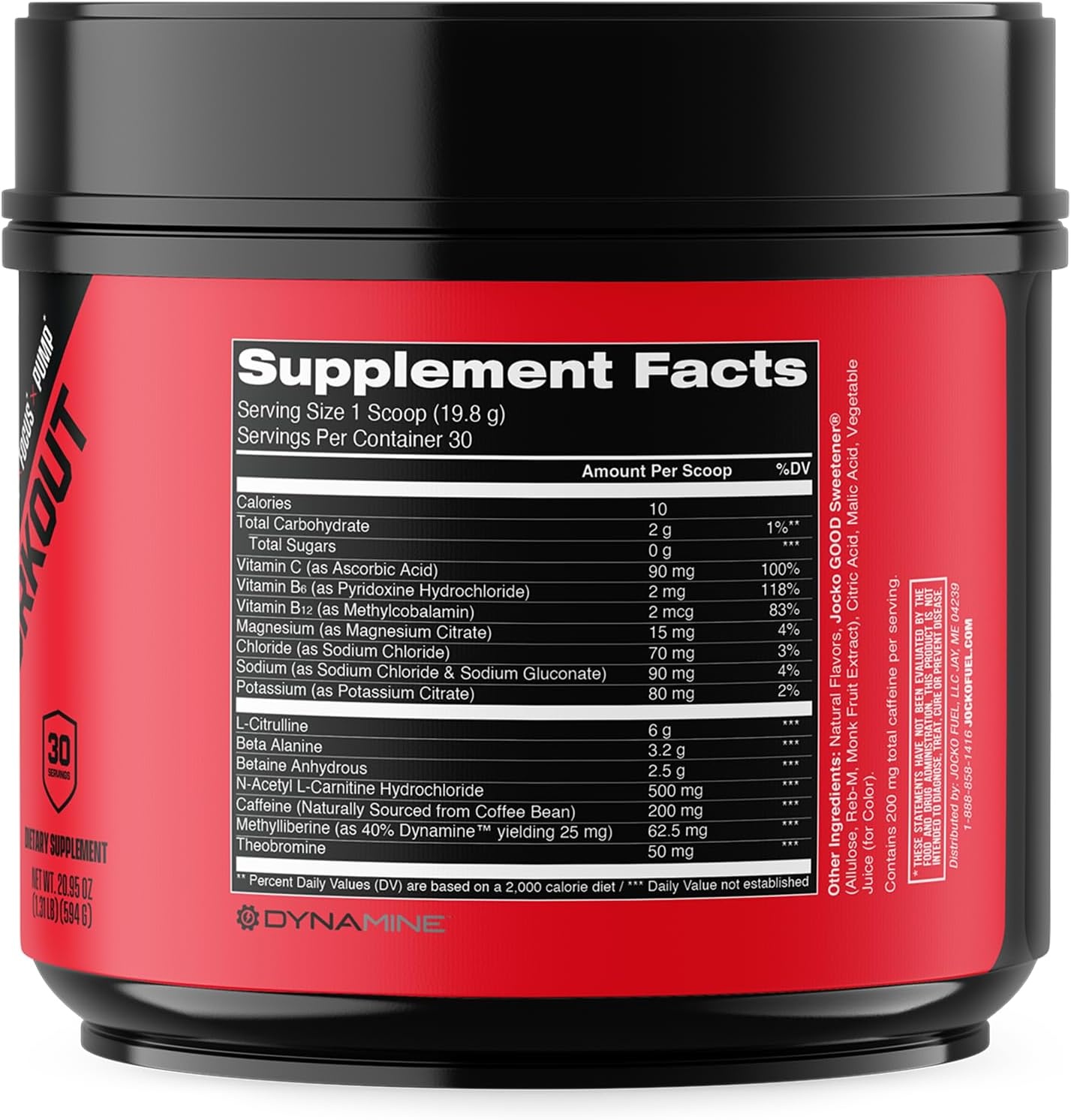 image:imageJocko Fuel Pre Workout for Men amp Women High Stim Low Sugar Blend with Beta Alanine LCitrulline Support Muscle Pump Energy amp Recovery 200mg of Caffeine Nitro Pop 30 Servings 131lbs 594 GFruit Punch
