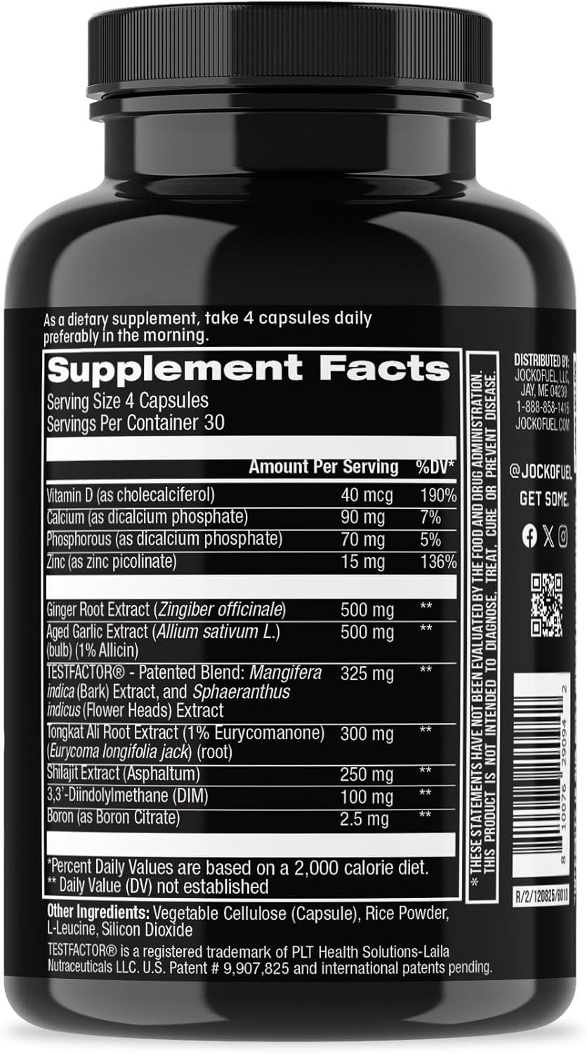 image:imageJocko Fuel Test Booster for Men Natural Endurance Stamina amp Strength Booster Muscle Builder for Men amp Nitric Oxide Support with Ginger Root Shilajit amp Tongkat Ali 120ct 30 Servings