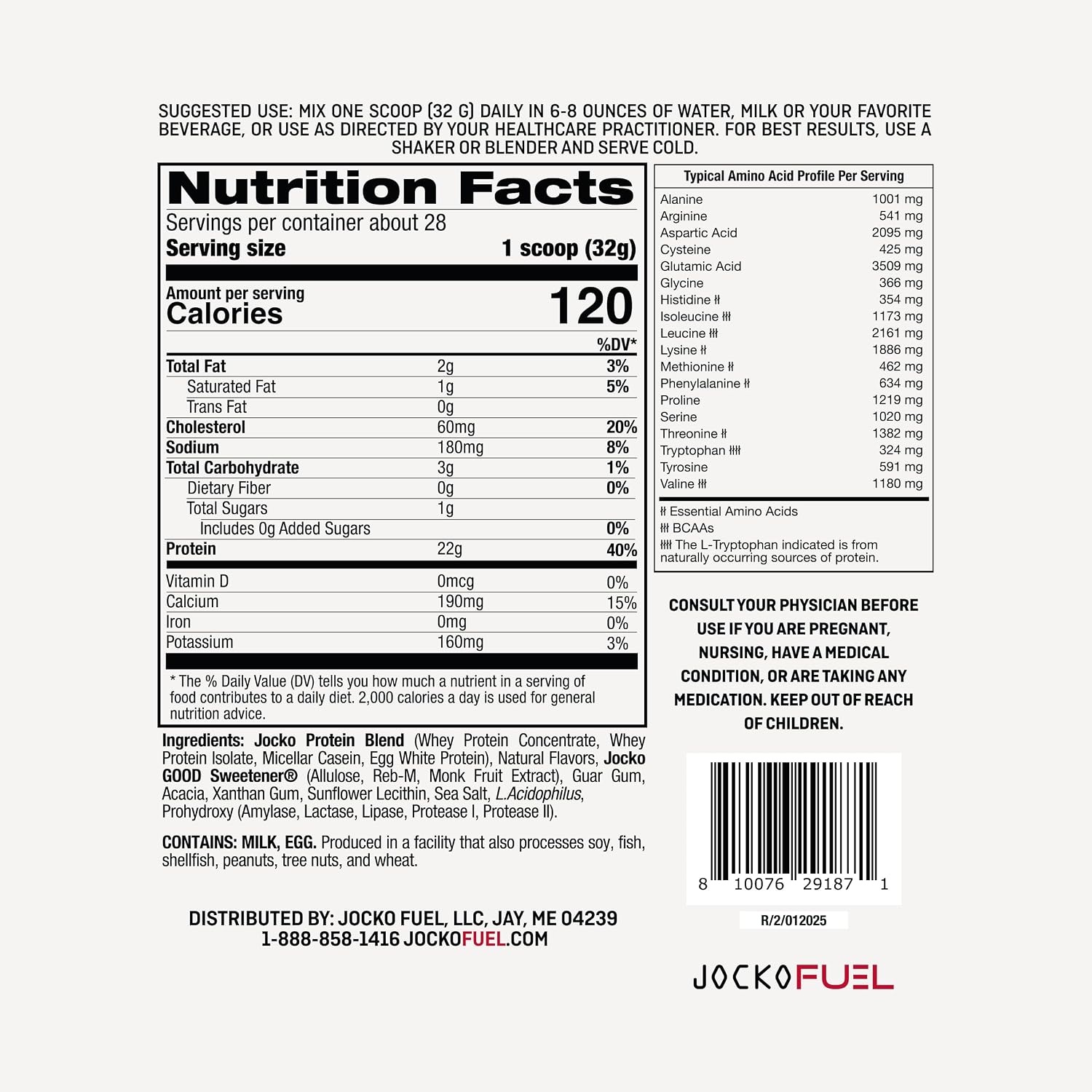 image:imageJocko Fuel Whey Protein Powder Cookies amp Cream 22g Protein Digestive Enzymes Probiotic Blend No Sugar Added with Essential Amino Acids Electrolyte Minerals 24 ServingsGingerbread Cookie