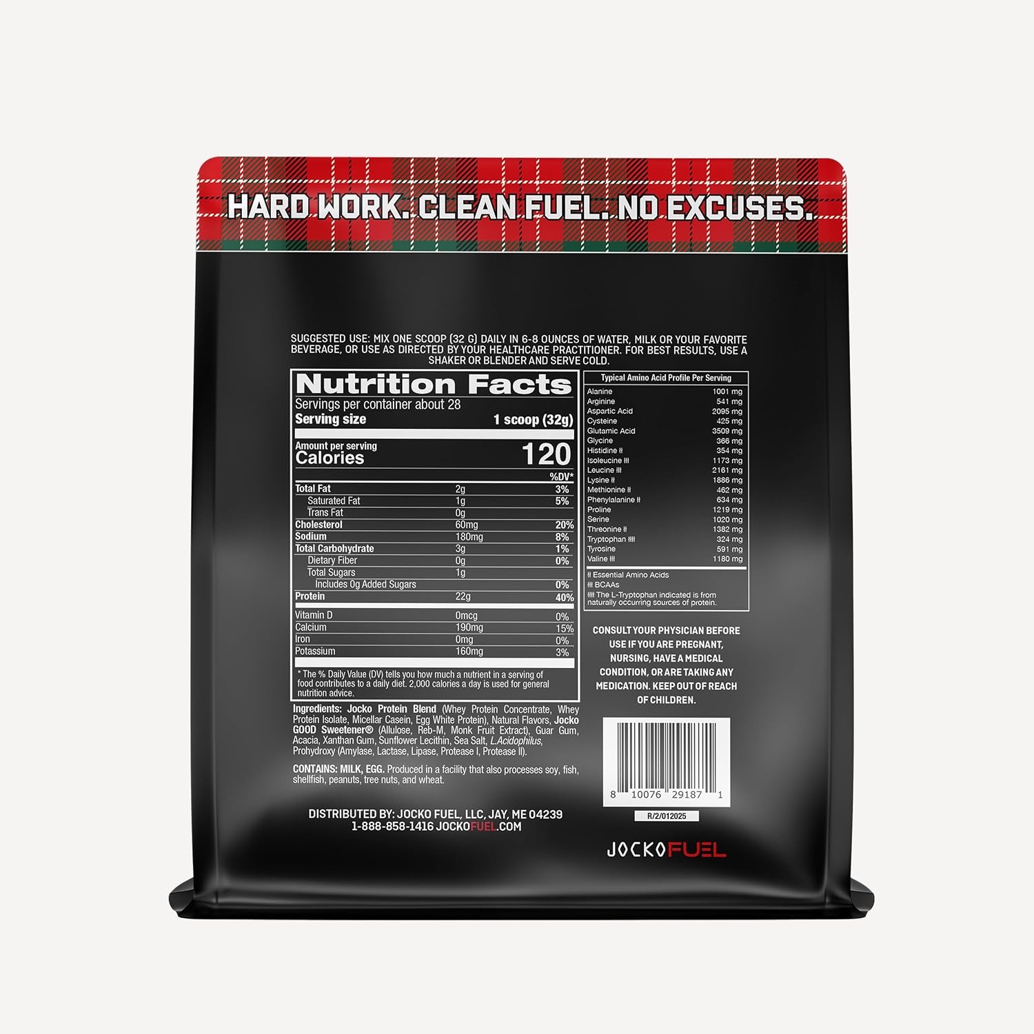 image:imageJocko Fuel Whey Protein Powder Gingerbread Cookie 22g Protein Digestive Enzymes Probiotic Blend No Sugar Added with Essential Amino Acids Electrolyte Minerals 31 ServingsGingerbread Cookie