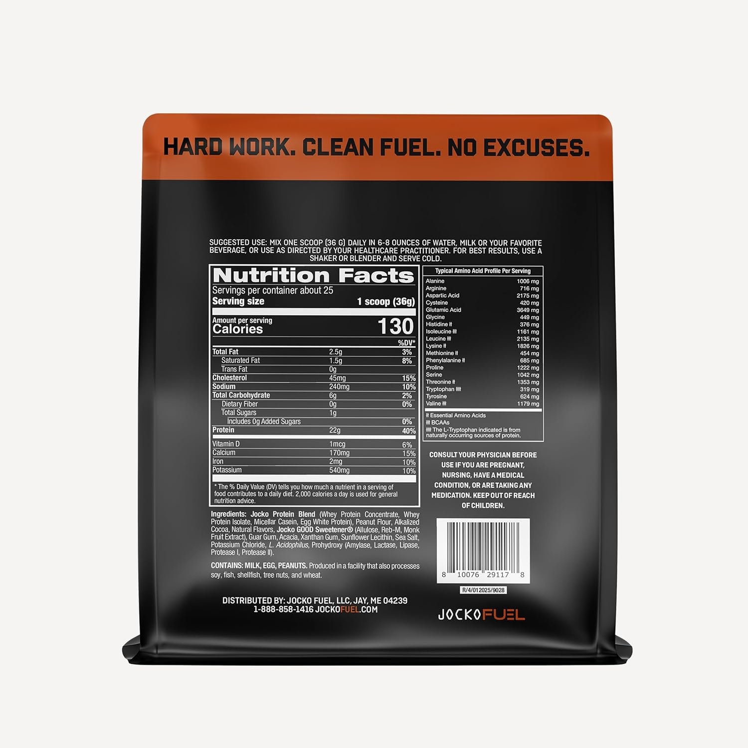 image:imageJocko Fuel Whey Protein Powder Gingerbread Cookie 22g Protein Digestive Enzymes Probiotic Blend No Sugar Added with Essential Amino Acids Electrolyte Minerals 31 ServingsChocolate Peanut Butter