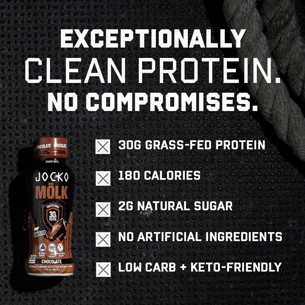 image:imageJocko Mlk 30g Grass Fed Protein Shakes No Added Sugar Protein Drinks KETO Friendly Ready to Drink 12 FL Oz Pack of 12 VanillaBanana