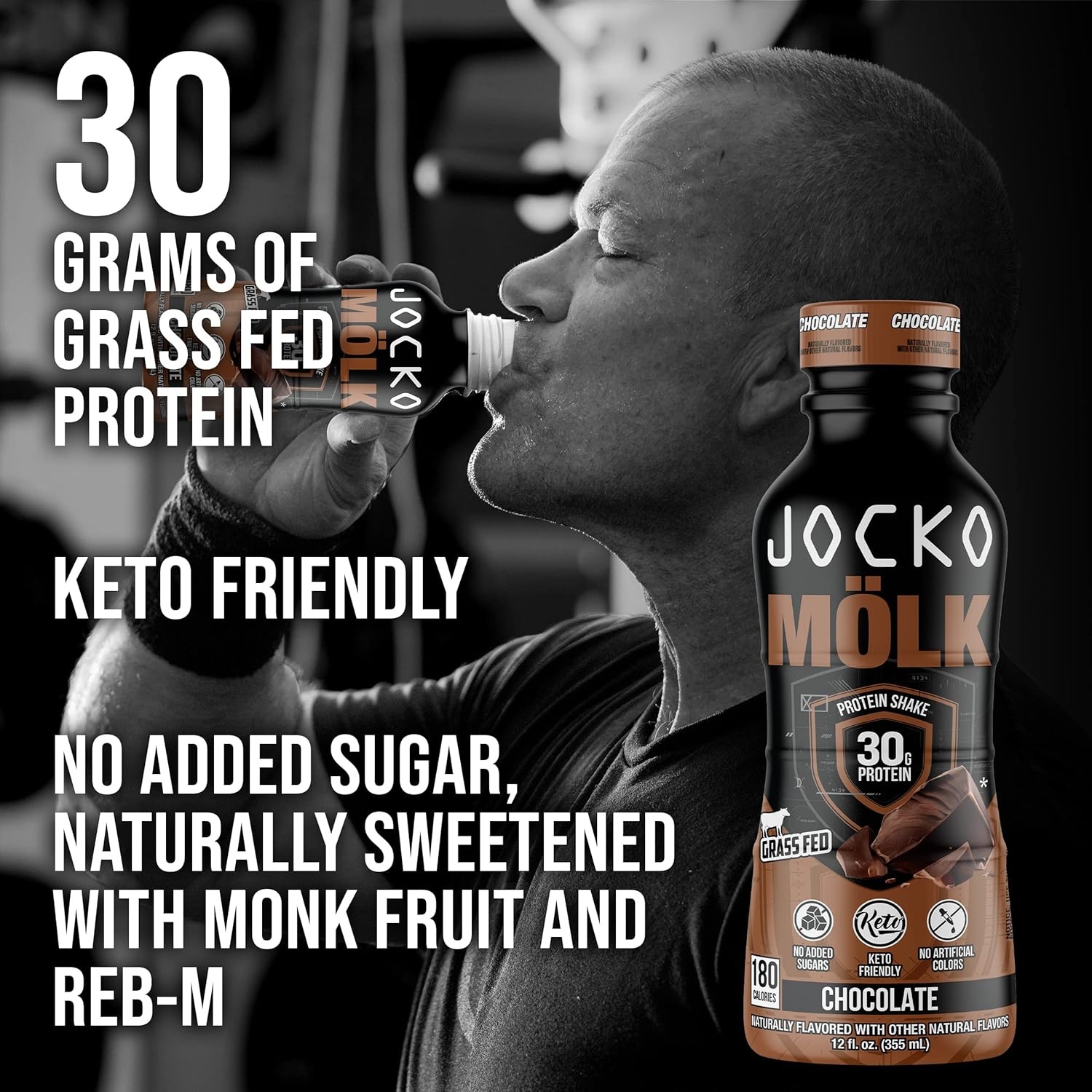 image:imageJocko Mlk 30g Grass Fed Protein Shakes No Added Sugar Protein Drinks KETO Friendly Ready to Drink 12 FL Oz Pack of 12 VanillaChocolate