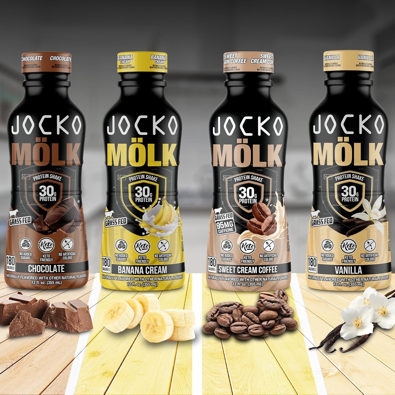 image:imageJocko Mlk 30g Grass Fed Protein Shakes No Added Sugar Protein Drinks KETO Friendly Ready to Drink 12 FL Oz Pack of 12 VanillaChocolate