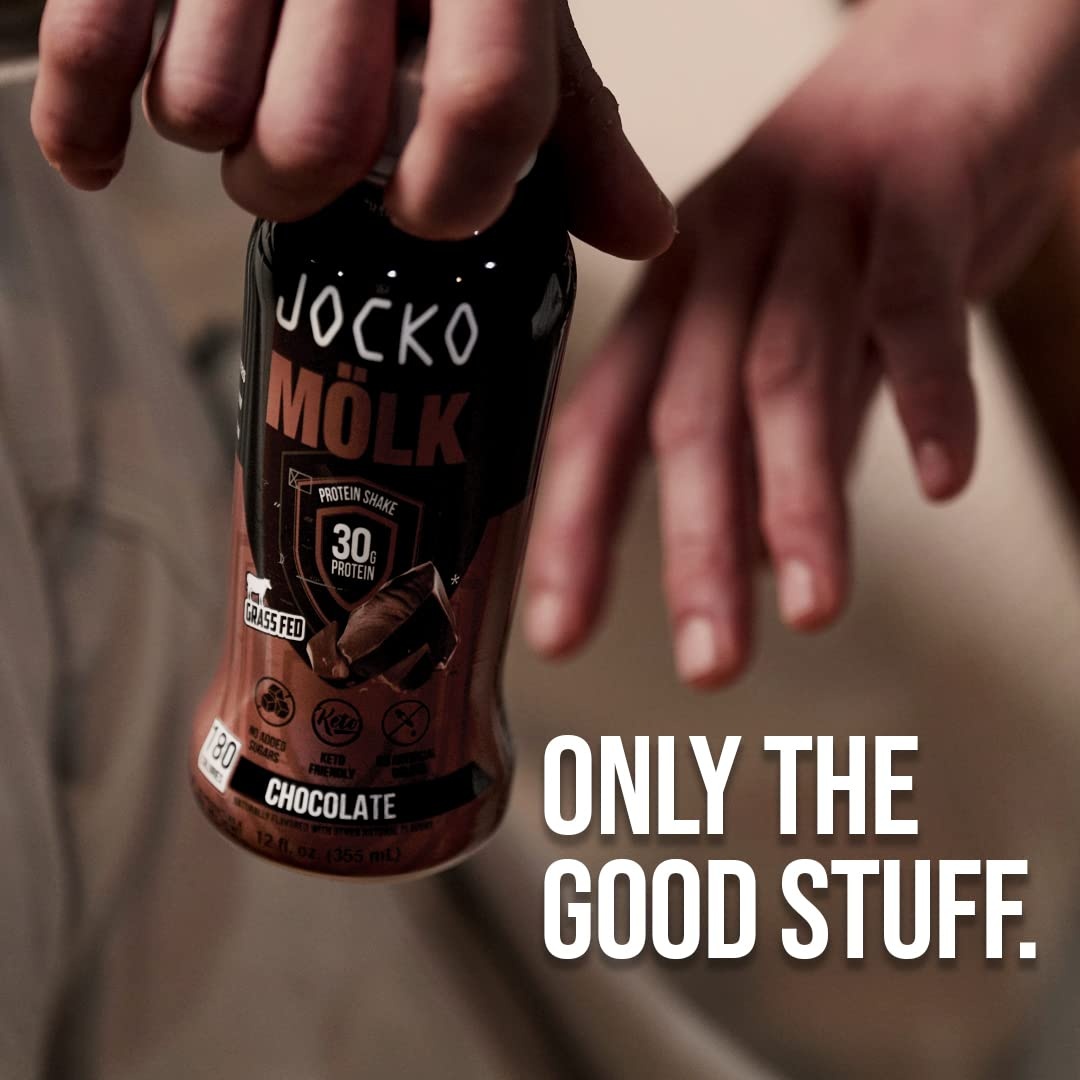 image:imageJocko Mlk 30g Grass Fed Protein Shakes No Added Sugar Protein Drinks KETO Friendly Ready to Drink 12 FL Oz Pack of 12 VanillaChocolate