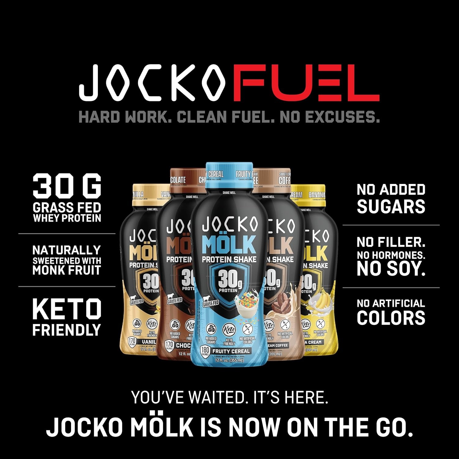 image:imageJocko Mlk 30g Grass Fed Protein Shakes No Added Sugar Protein Drinks KETO Friendly Ready to Drink 12 FL Oz Pack of 12 VanillaFruity Cereal