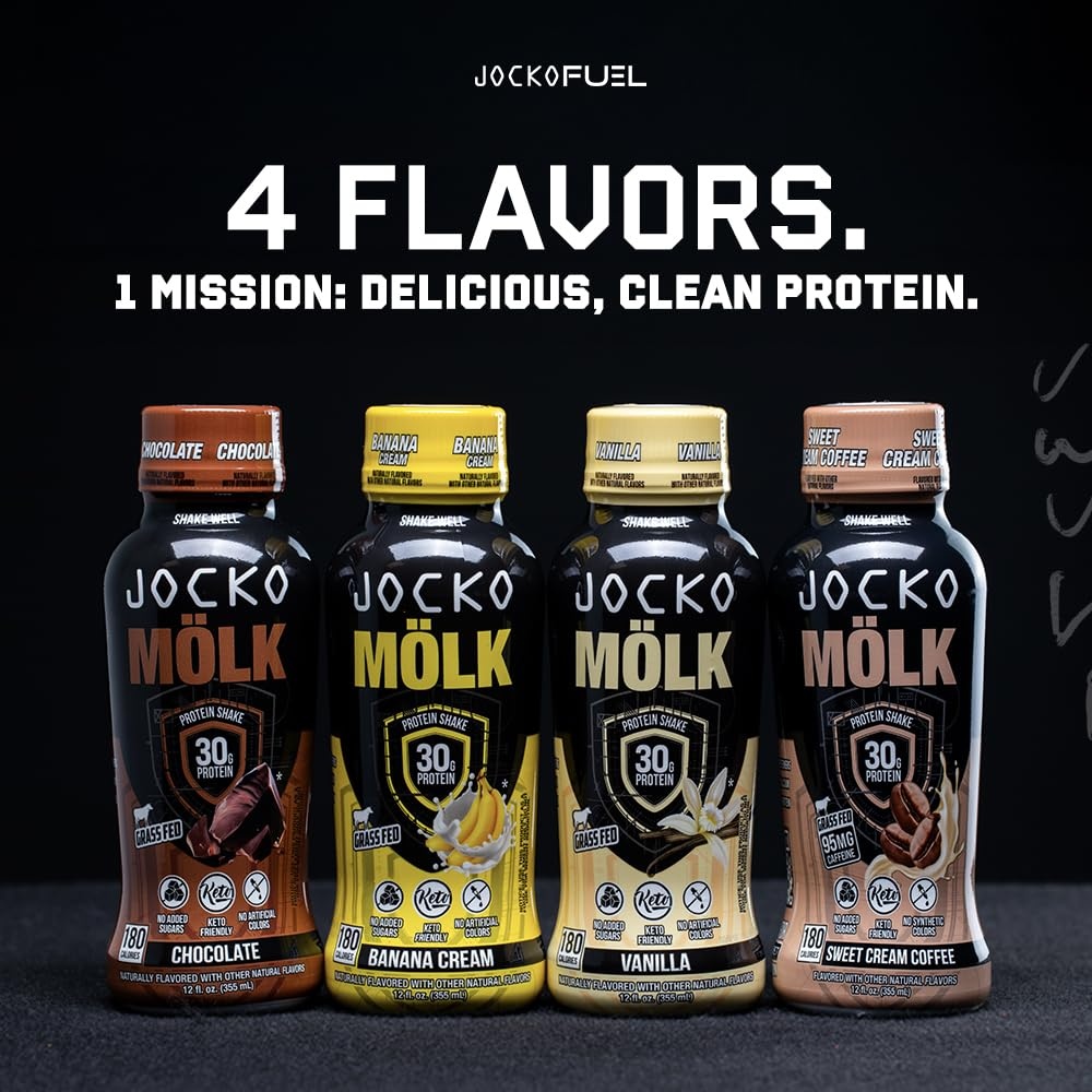 image:imageJocko Mlk 30g Grass Fed Protein Shakes No Added Sugar Protein Drinks KETO Friendly Ready to Drink 12 FL Oz Pack of 12 VanillaSweet Cream Coffee