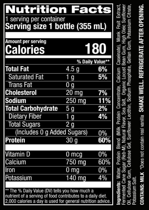 image:imageJocko Mlk 30g Grass Fed Protein Shakes No Added Sugar Protein Drinks KETO Friendly Ready to Drink 12 FL Oz Pack of 12 VanillaVanilla