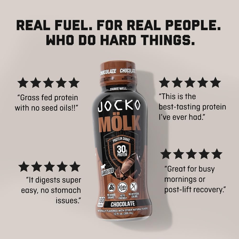 image:imageJocko Mlk 30g Grass Fed Protein Shakes No Added Sugar Protein Drinks KETO Friendly Ready to Drink 12 FL Oz Pack of 12 VanillaVanilla