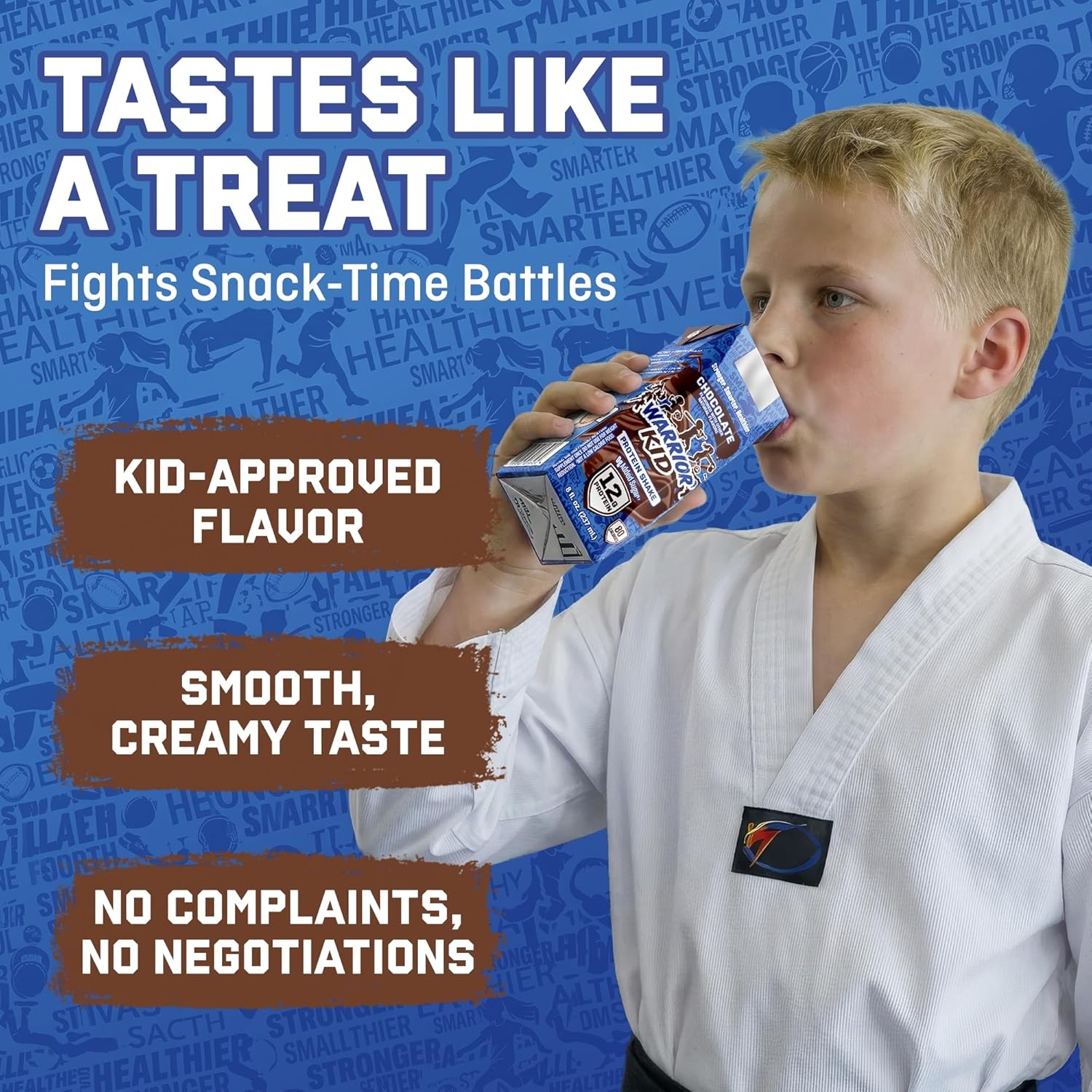 image:imageWarrior Kid Nutritional Protein Shake Chocolate Healthy Kids Snacks 12g Protein 0g Added Sugar Vitamins amp Minerals No Soy Ingredients Gluten Free NonGMO 825 Fl Oz 12 Count