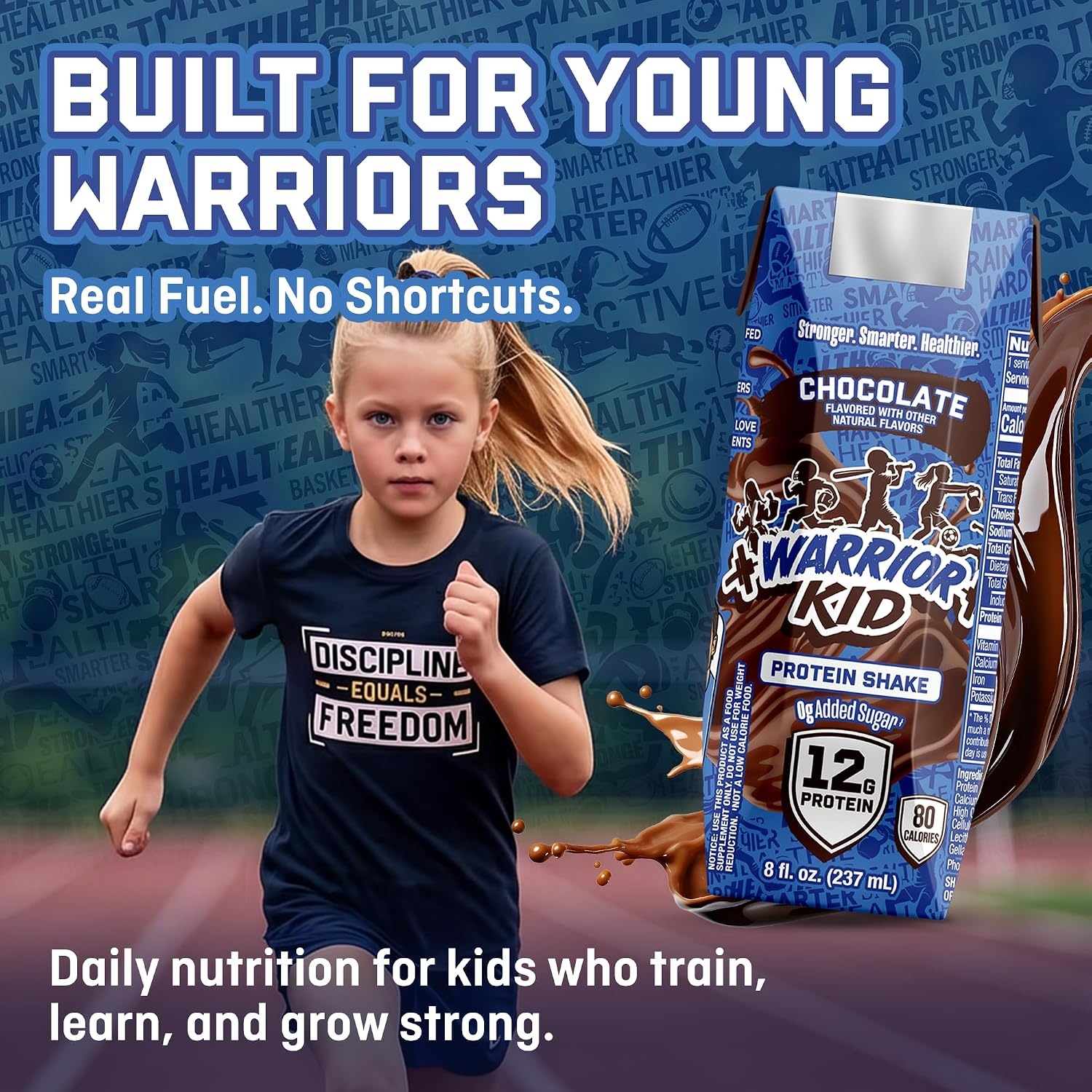 image:imageWarrior Kid Nutritional Protein Shake Chocolate Healthy Kids Snacks 12g Protein 0g Added Sugar Vitamins amp Minerals No Soy Ingredients Gluten Free NonGMO 825 Fl Oz 12 Count