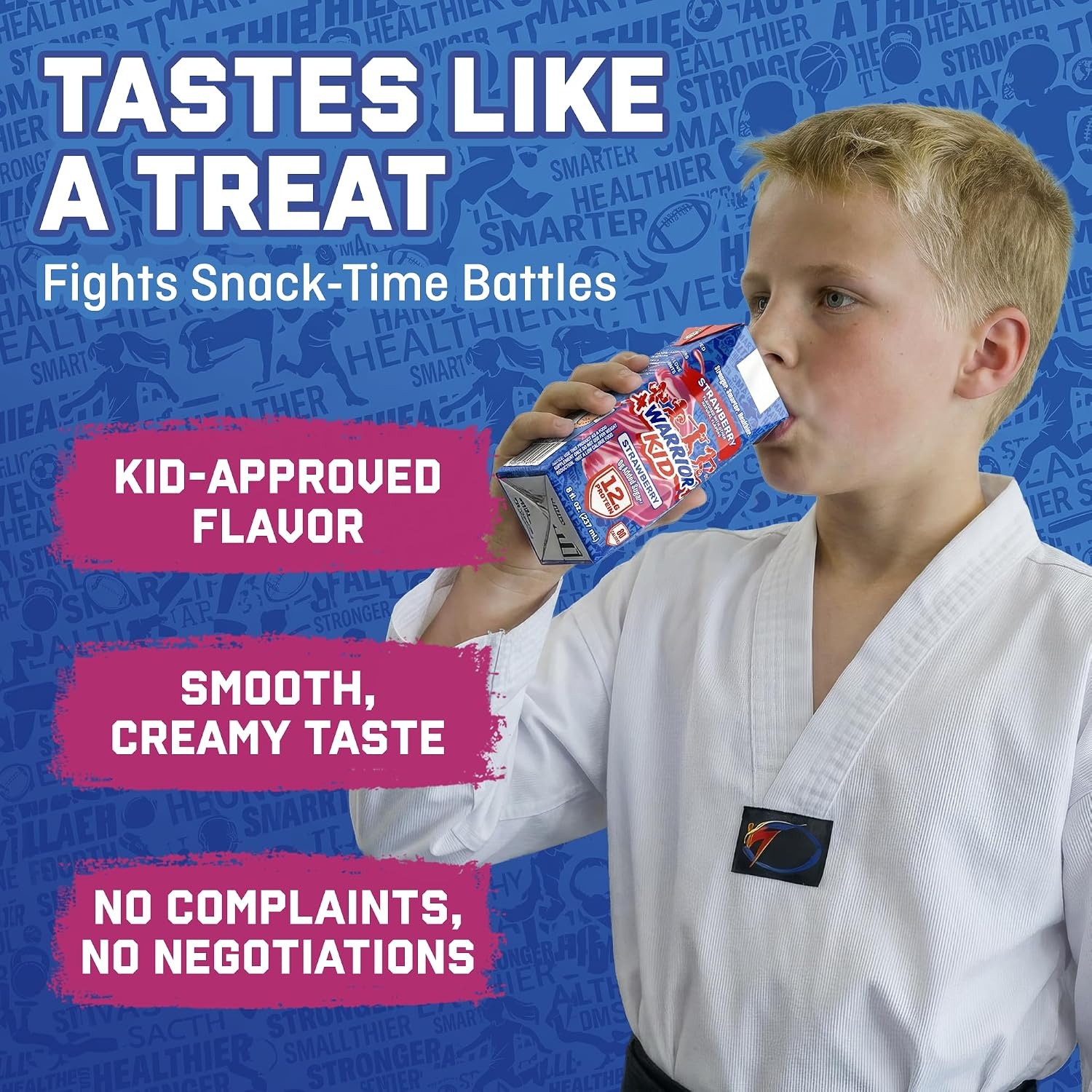 image:imageWarrior Kid Nutritional Protein Shake Strawberry Healthy Kids Snacks 12g Protein 0g Added Sugar Vitamins amp Minerals No Soy Ingredients Gluten Free NonGMO 825 Fl Oz 12 Count