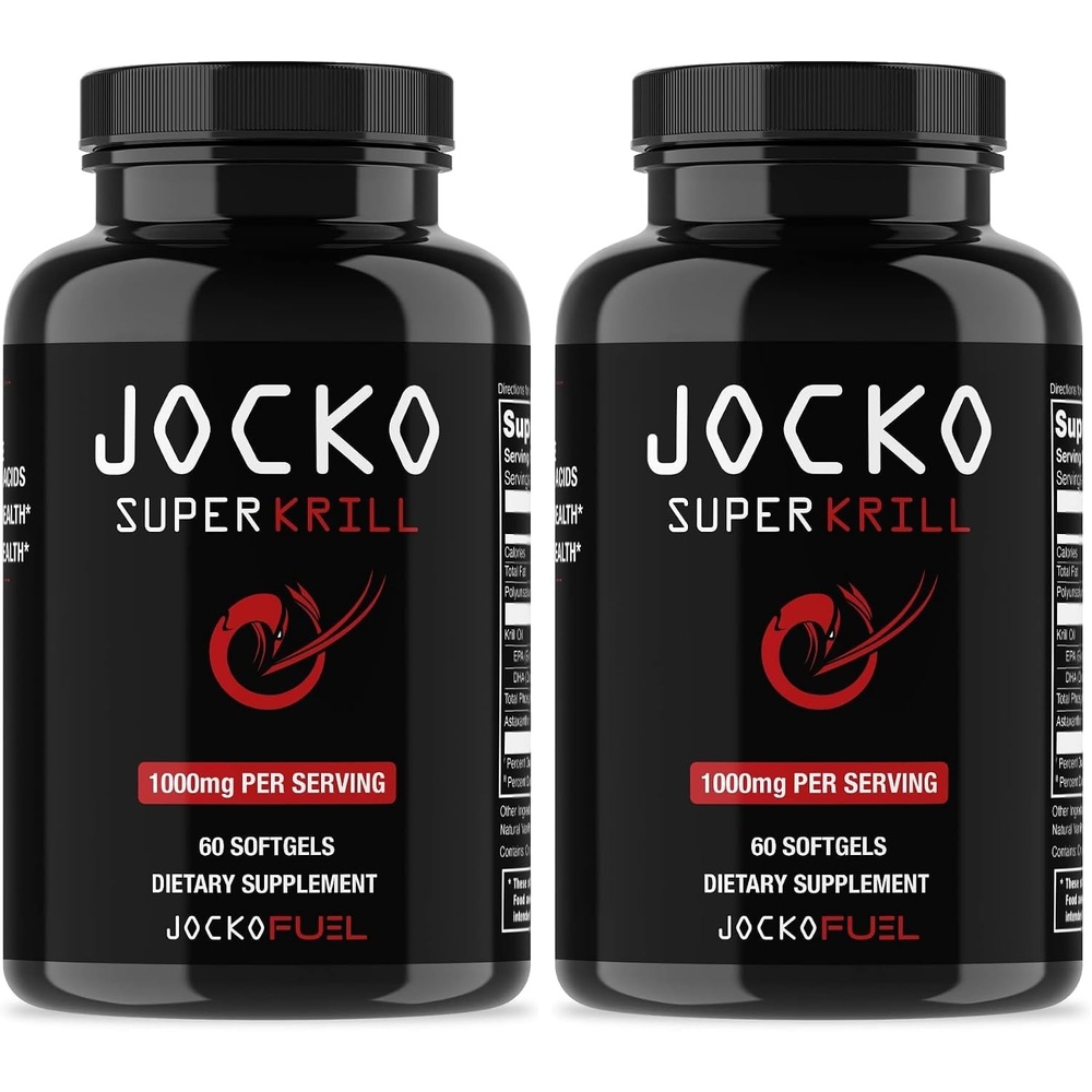 image:imageJocko Fuel Antarctic Krill Oil Omega 3 Fatty Acid Supplements DHA amp EPA 1000mg Softgels Supports Joints Mobility amp Mental Function 60 Softgels Pack of 260 Count Pack of 2