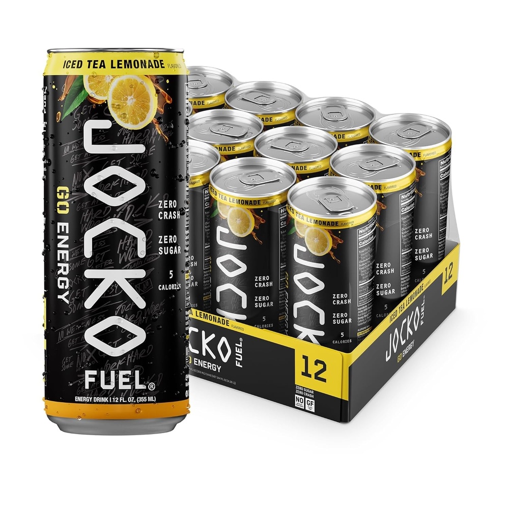 image:imageJocko Fuel GO Energy Drinks Afterburner Orange 95mg Caffeine with Added Adaptogens Vitamin B12 amp B6 amp L Theanine for Mood amp Focus Support No Sugar 12 Pack Packaging May VaryIced Tea Lemonade