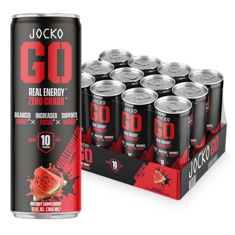 image:imageJocko Fuel GO Energy Drinks Afterburner Orange 95mg Caffeine with Added Adaptogens Vitamin B12 amp B6 amp L Theanine for Mood amp Focus Support No Sugar 12 Pack Packaging May VaryWatermelon