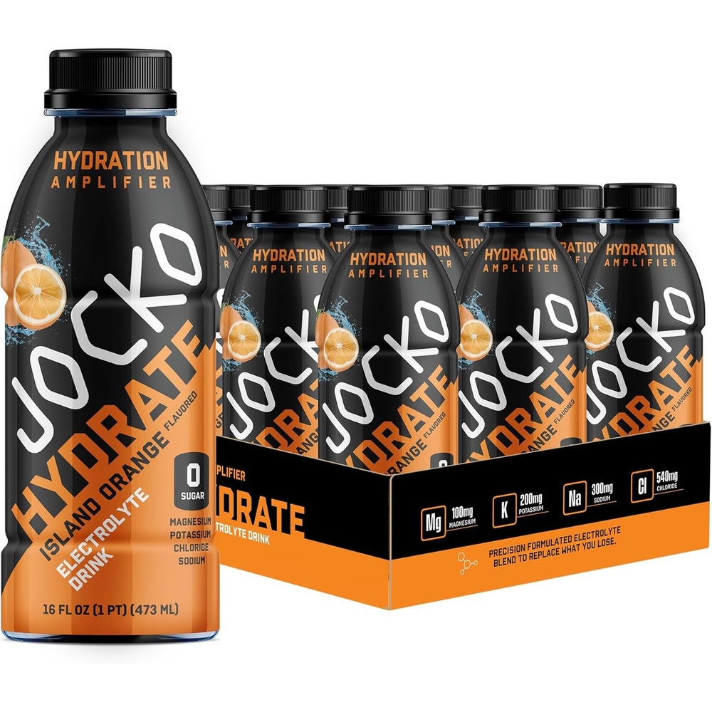 image:imageJocko Fuel Hydrate Electrolyte Drinks Sports Drink Hydration Amplifier Thirst Quencher Scientifically Formulated Electrolyte Blend Fruit Punch Flavor 16 Oz 12 PackOrange